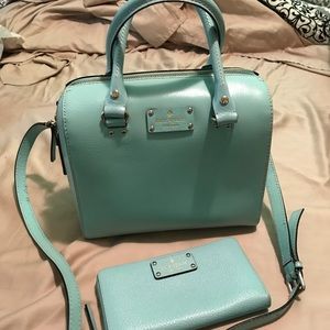 Kate Spade Blue matching bag and wallet